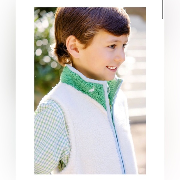 The Beaufort Bonnet Company Boys 14 Van Camp Vest Palmetto Pearl Sherpa … - Picture 13 of 13